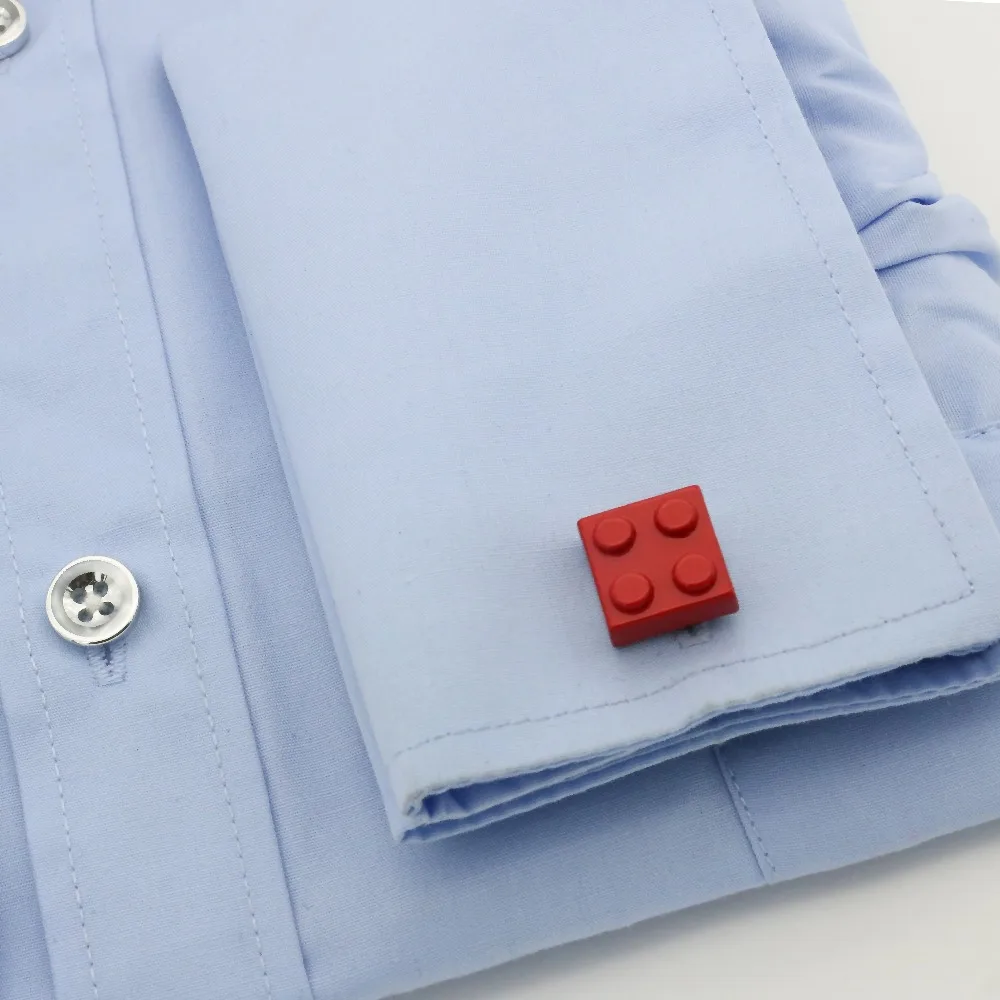 Block Cufflinks Muti-color Bricks Design Blue Red Black 9 Colors Option Copper Novelty Cuff Links Wholesale&retail