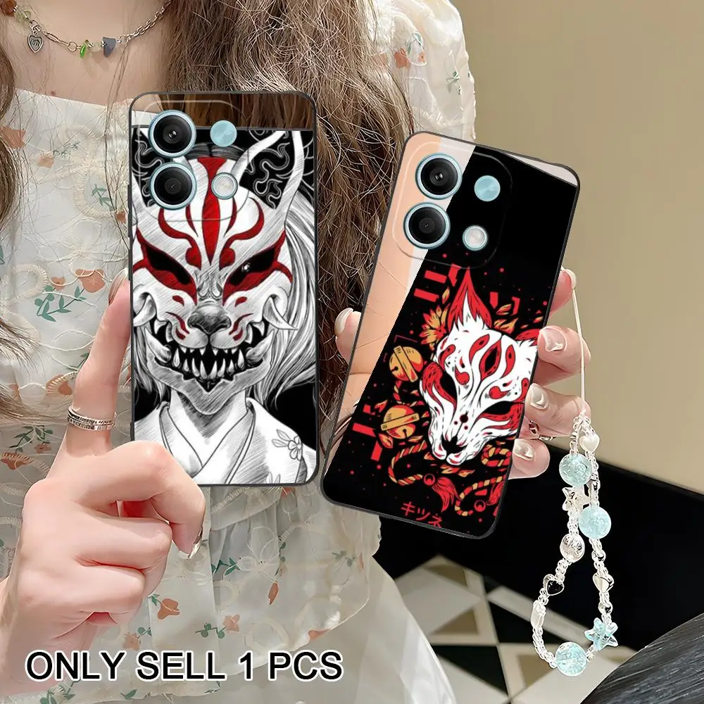 Funda de teléfono Kitsune Fox Mask para POCO M7 M6 M5 M4 M3 X7 X6 X5 X4 X3 Pro GT 5G, funda suave de TPU a prueba de golpes
