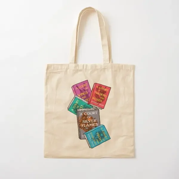 

Acotar Books Bookish 4 Book Pack Book Se Canvas Bag Designer Fabric Foldable Women Reusable Grocery Tote Printed Fashion Casual