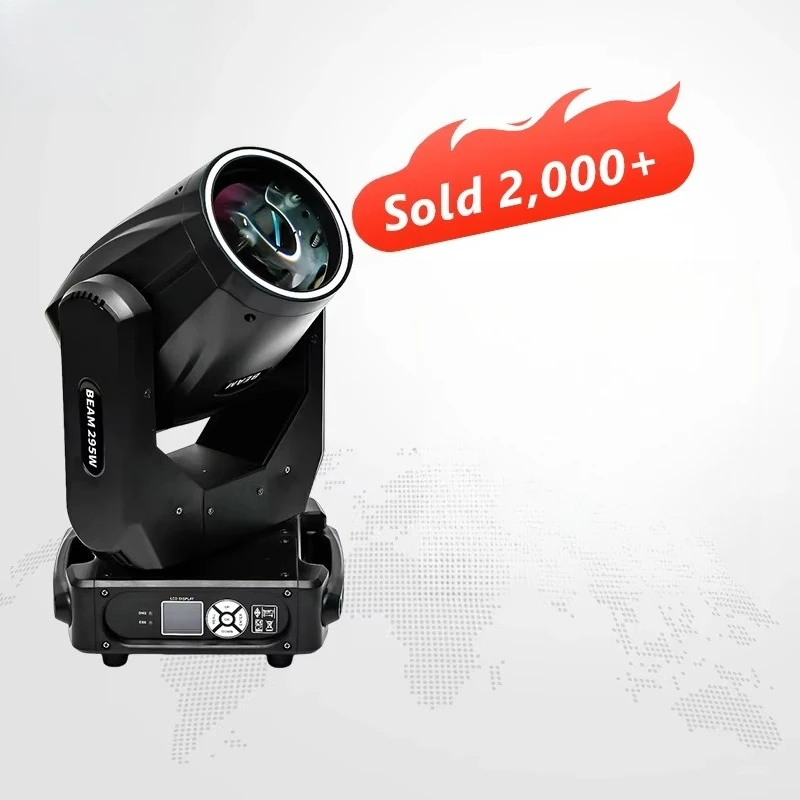 14R 295W Beam DMX Moving Head Stage Light with LED Strip Ring for Disco DJ Night Club Party Bar