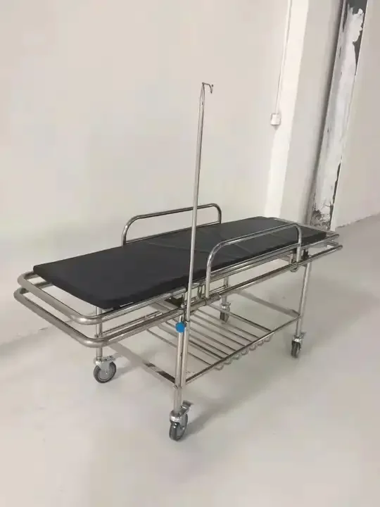 Ambulance Emergency Rescue Stretcher Bed with Wheels Hospital Trolley for Patient Transfer Medical Emergency Center