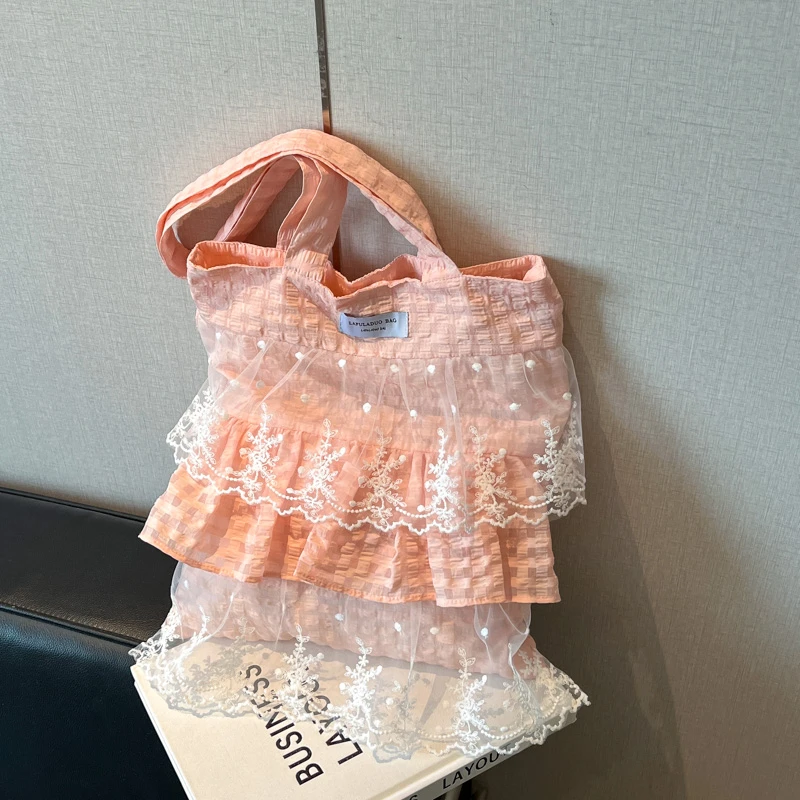 

Casual Lace Decoration Shoulder Bags Summer New Sweet 2025 Hot Sale Women's Bags Versatile Casual Women's Handbag