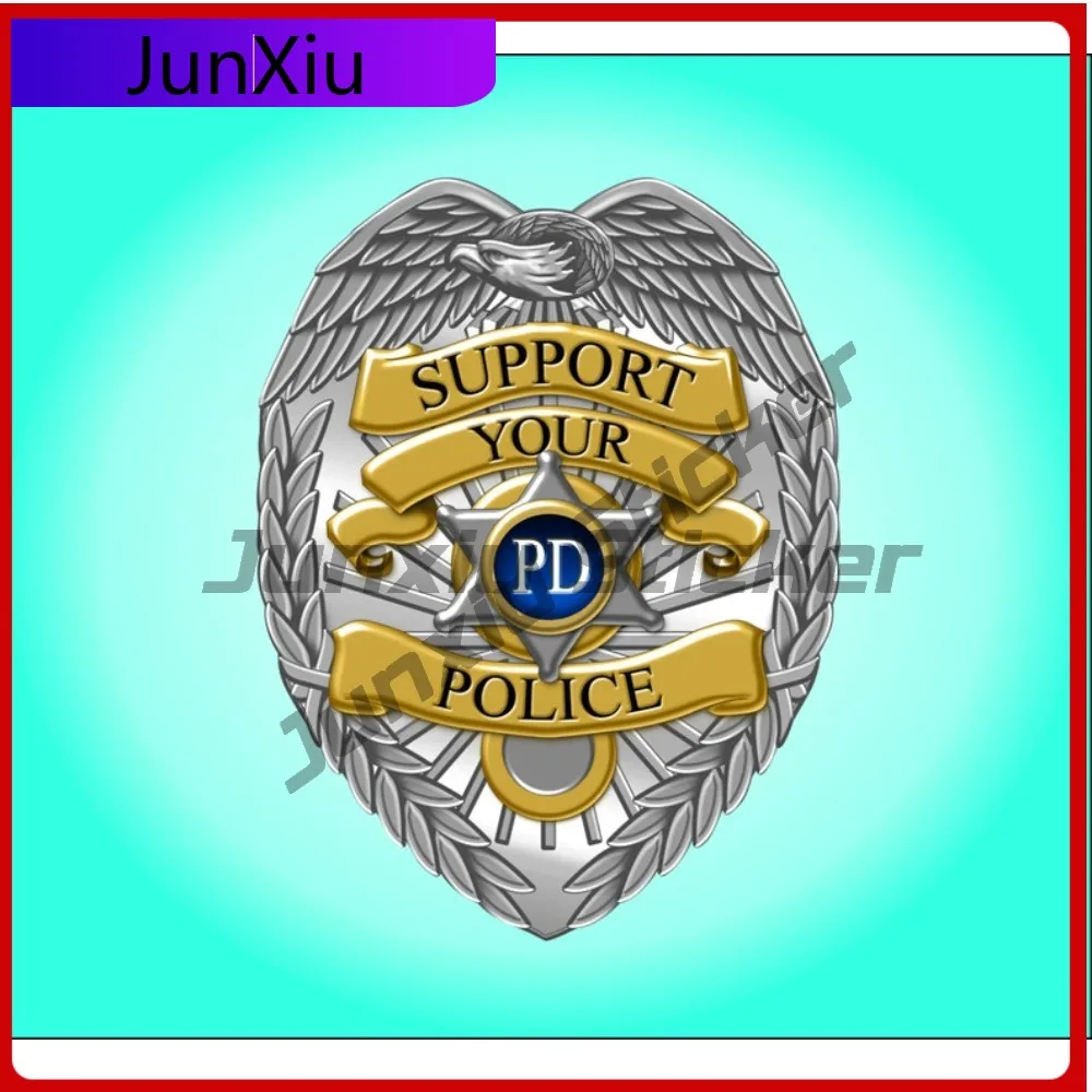 

Police Support Badge Back The Blue Sticker Waterproof Decal Car Motorcycle Bicycle Skateboard Bodywork Laptop Phone Guitar Yacht