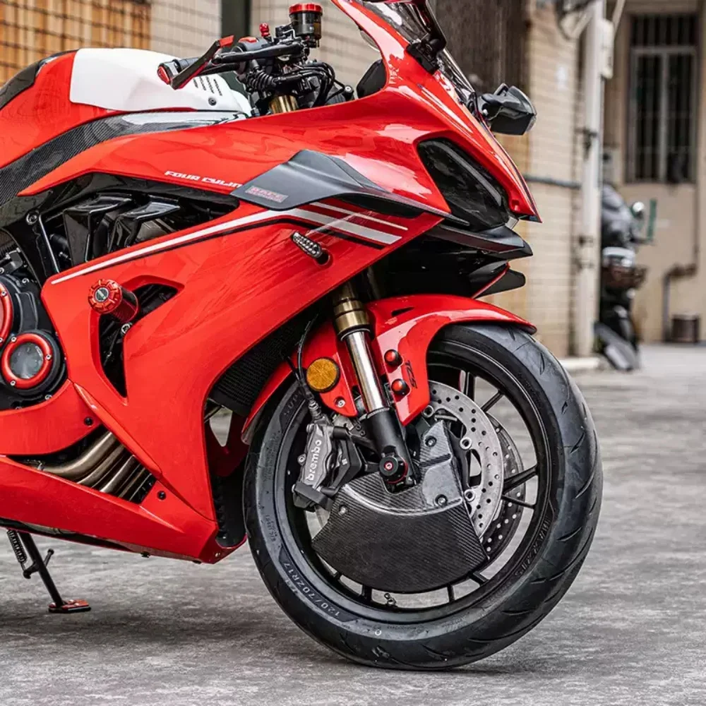 【Precise Fit】High-quality carbon fiber brake disc protector for motorcycles, 2023-2026 model year, for QJMOTORSRK800RR.