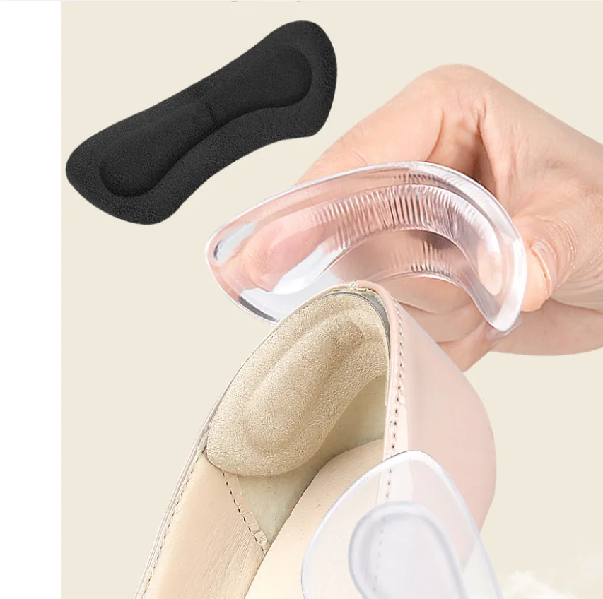 1/5Pair Silicone Heel pad Heel Sticker Heels Protector Adjust Size Adhesive Non-slip Shoe Pads Pain Relief Foot Care Inserts