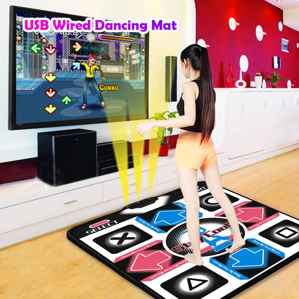 USB Wired Dance Mats Dancing Step Pad Foot Print Fitness Dancer Blanket for PC