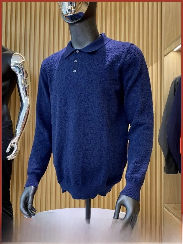

Comfortable Skin-Friendly Men's New Busin Casual Ne Knitted Sweater Versatile Trendy Polyester Cotton Blend Sweater