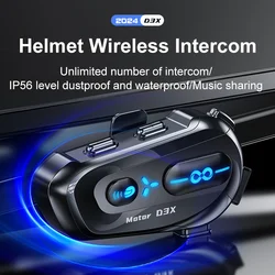 D3X Motorcycle Helmet Intercom Multi Person Communication 1000m Wireless Helmet Bluetooth Headset Noise Reduction Long Battery