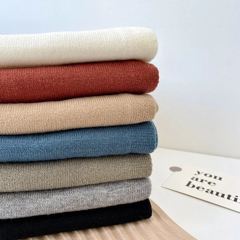 Korean Knitted Shawl Women's Autumn and Winter Air Conditioning Room Cross Fashion Outfit Versatile Solid Color Scarf - view 3