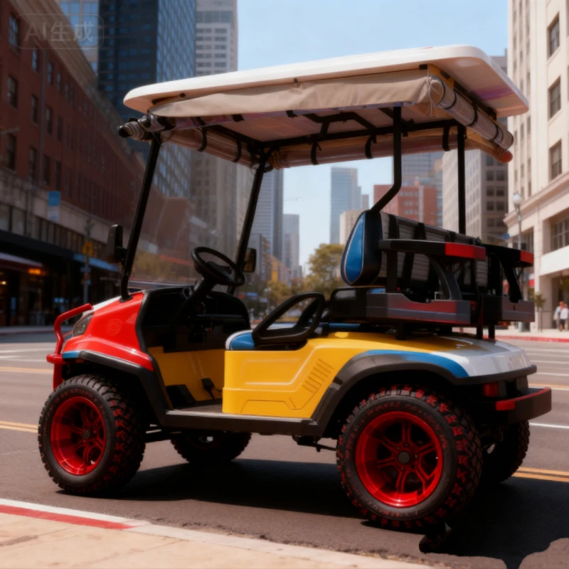عربة جولف كهربائية صديقة للبيئة بمقعدين 2/4/6/8، محرك واحد 48 فولت 5000 وات، عربة جولف كهربائية هادئة