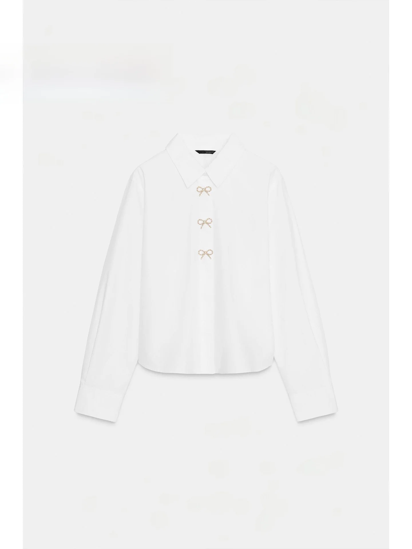 Winter 2025 American Sle Faionable Women's irt Base Layer Top Jewelry Button Decor Silk Twill Long Sve Regular Fit