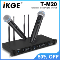 IKGE T-M20 UHF wireless handheld microphone system, dual-channel wireless microphone kit, for stage performance, karaoke
