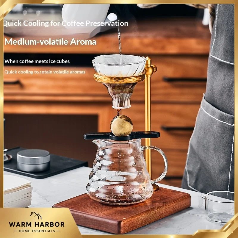 Paragon Chilling Rock Stainless Steel Coffee Sphere Pour Over Flash Cooling Aroma Retention Hand Drip Accessory Barista Tool Kit