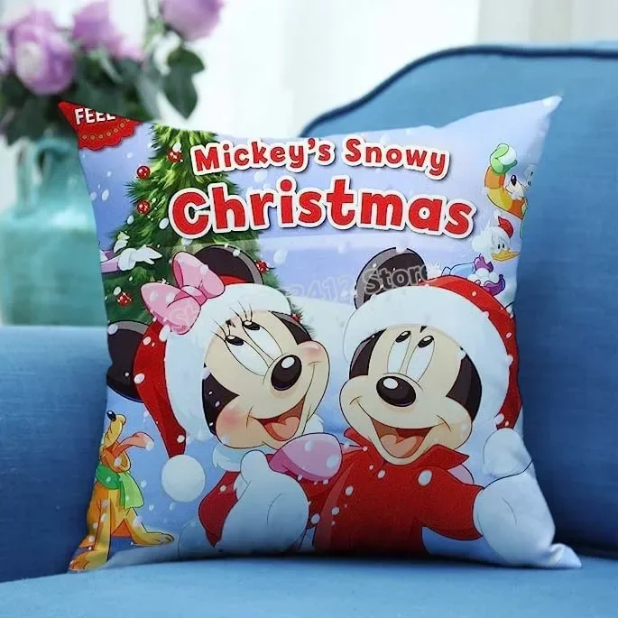 Disney Mickey Minnie Kissen bezug Weihnachten Cartoon Anime Print quadratische Kissen bezüge Home Decoration Kissen bezug Herbst Weihnachten Dekor