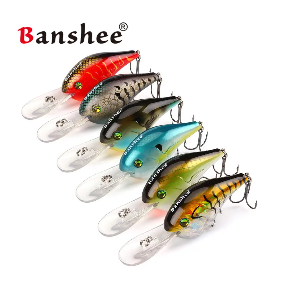 6Pcs/Set 75mm 24g Fishing baits Floating Wobbler Fishing Deep Crankbait Cranks Rattle Artificial lure Hard Wobbler For Trolling