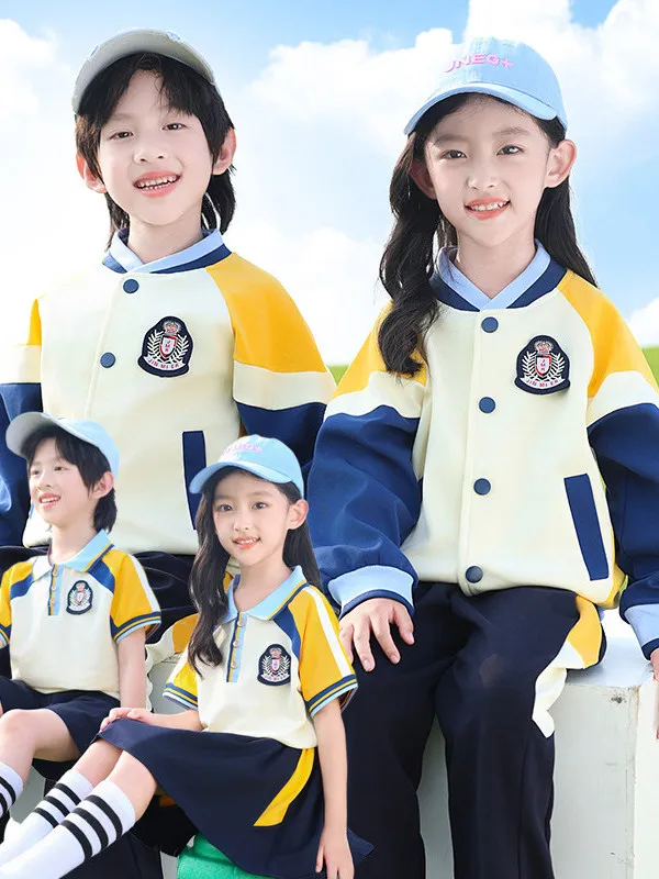 

Pure Cotton Student Uniform Set for Primary And Kindergarten Children Spring Autumn Summer Wear Three Four Piece Suite School...