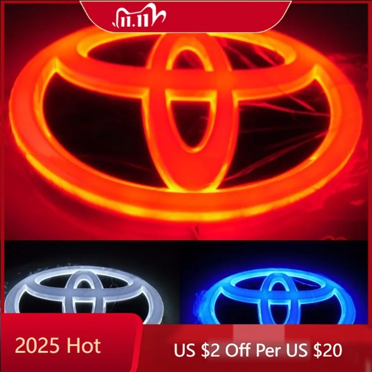 

Для Toyota 2026 Новые колпаки ступиц 1 шт. 4D 16 см Автомобильная передняя решетка багажника с логотипом светодиодного освещения для Toyota Land Cruiser Prado RAV4 High