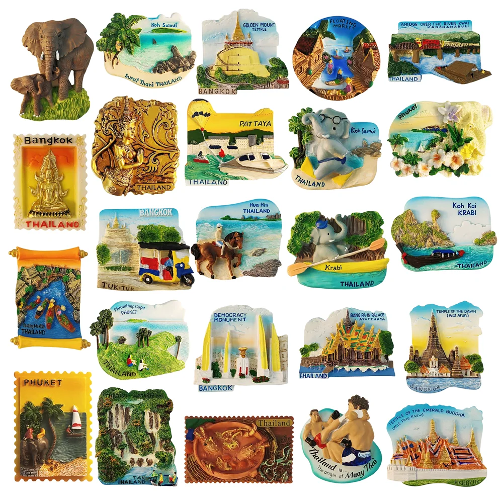 

Asia Thailand Tourist Souvenir Magnetic Sticker Fridge Magnetic Refrigerator Decoration Articles Handicraft Gifts