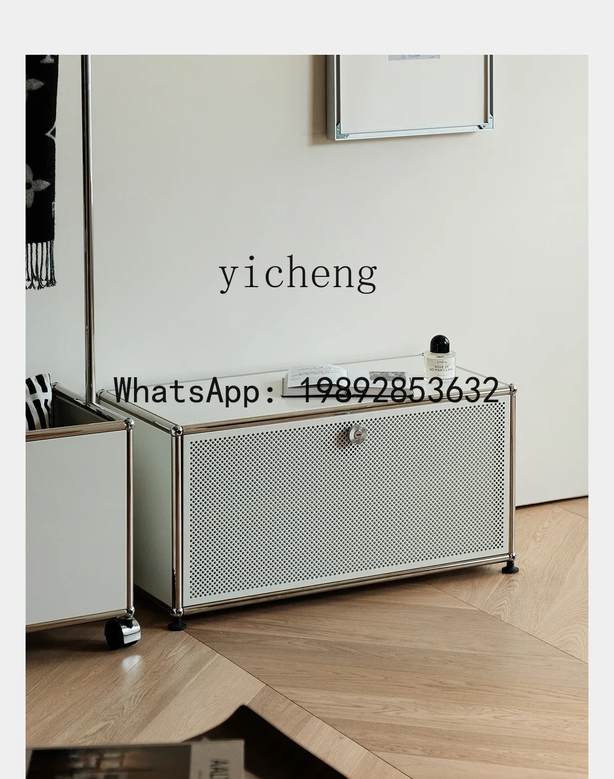 Vintage Drawer Cabinet Home Entryway Shoe Cabinet Metal Storage Cabinet