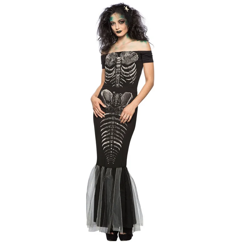 89038 Women Halloween Party Skeleton Mermaid Costume