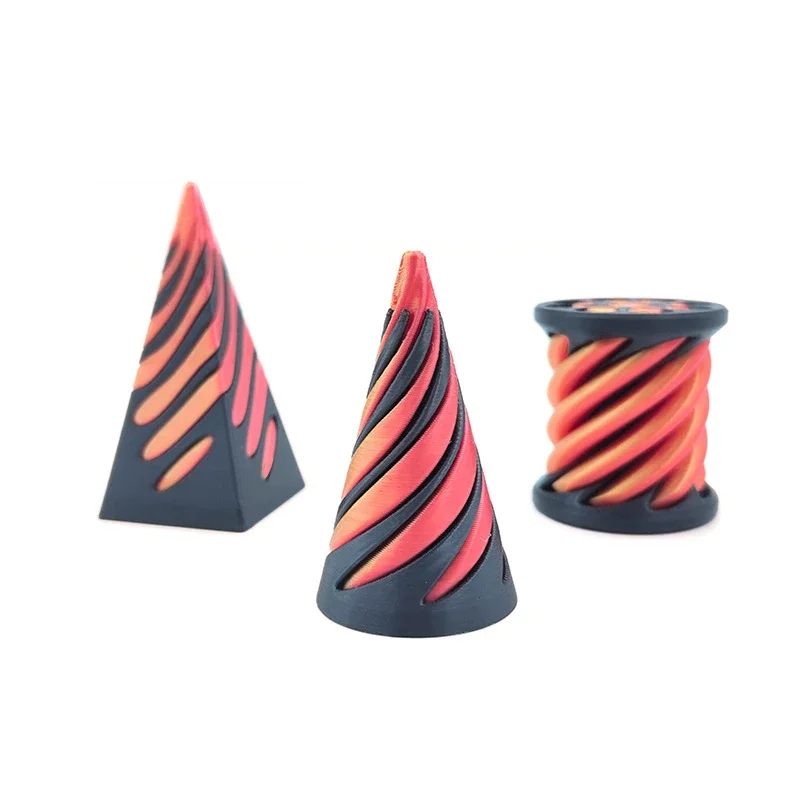 Pyramid Helix Screw Fidget Toy 3D Printed Spiral Cone Decompression Decorative Ornaments Impossible Passthrough Sculpture