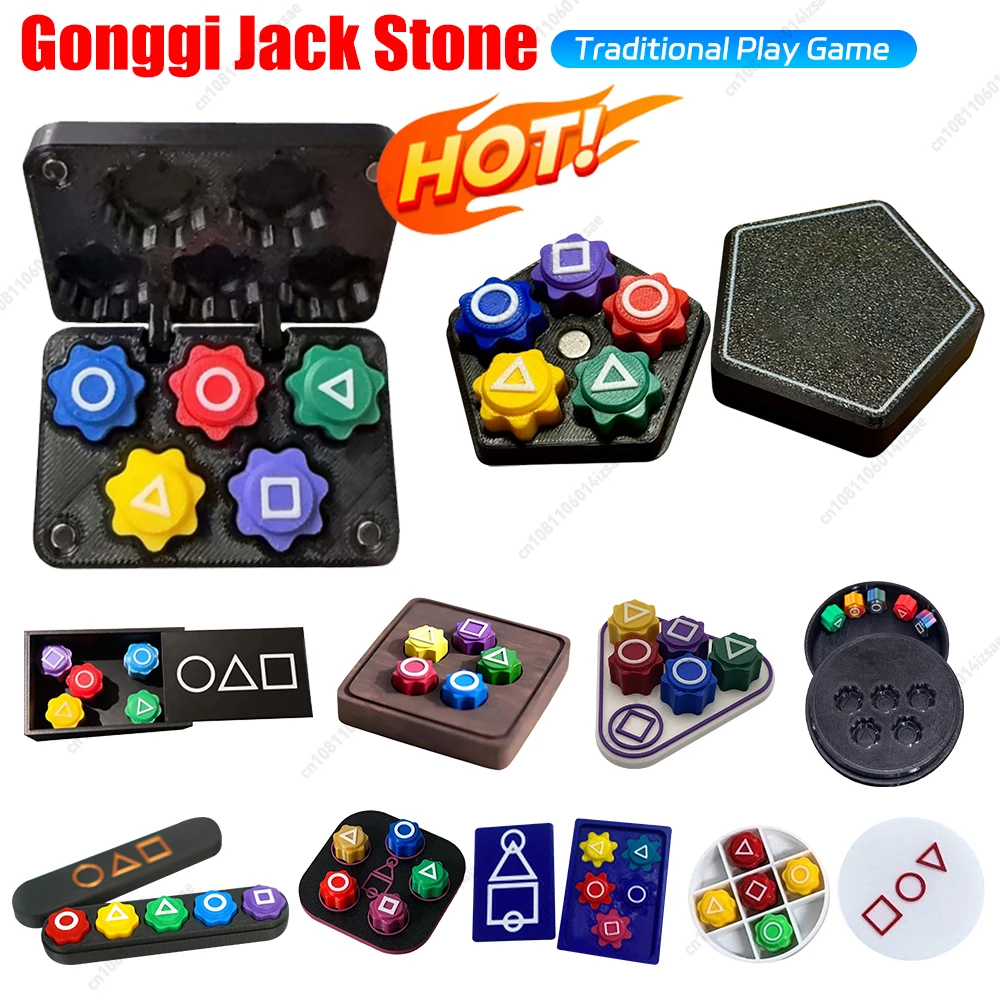 

Gonggi Jack Stone Pebbles Set Stone Catching Game Hand Eye Coordination Training Toy Gonggi Set Board Game Party Game for Fans