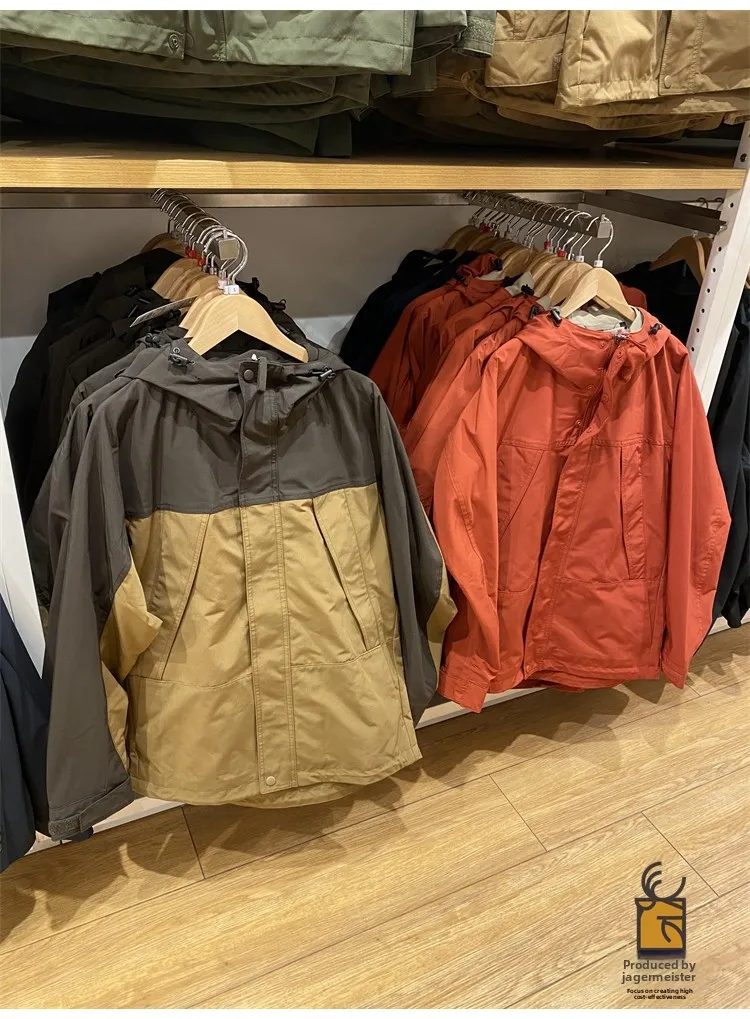 

ex Куртка для скалолазания на открытом воздухе, ветрозащитная, водонепроницаемая, молодежная, модная, подходит для весны и осени, длинная, с капюшоном, функциональная, с капюшоном