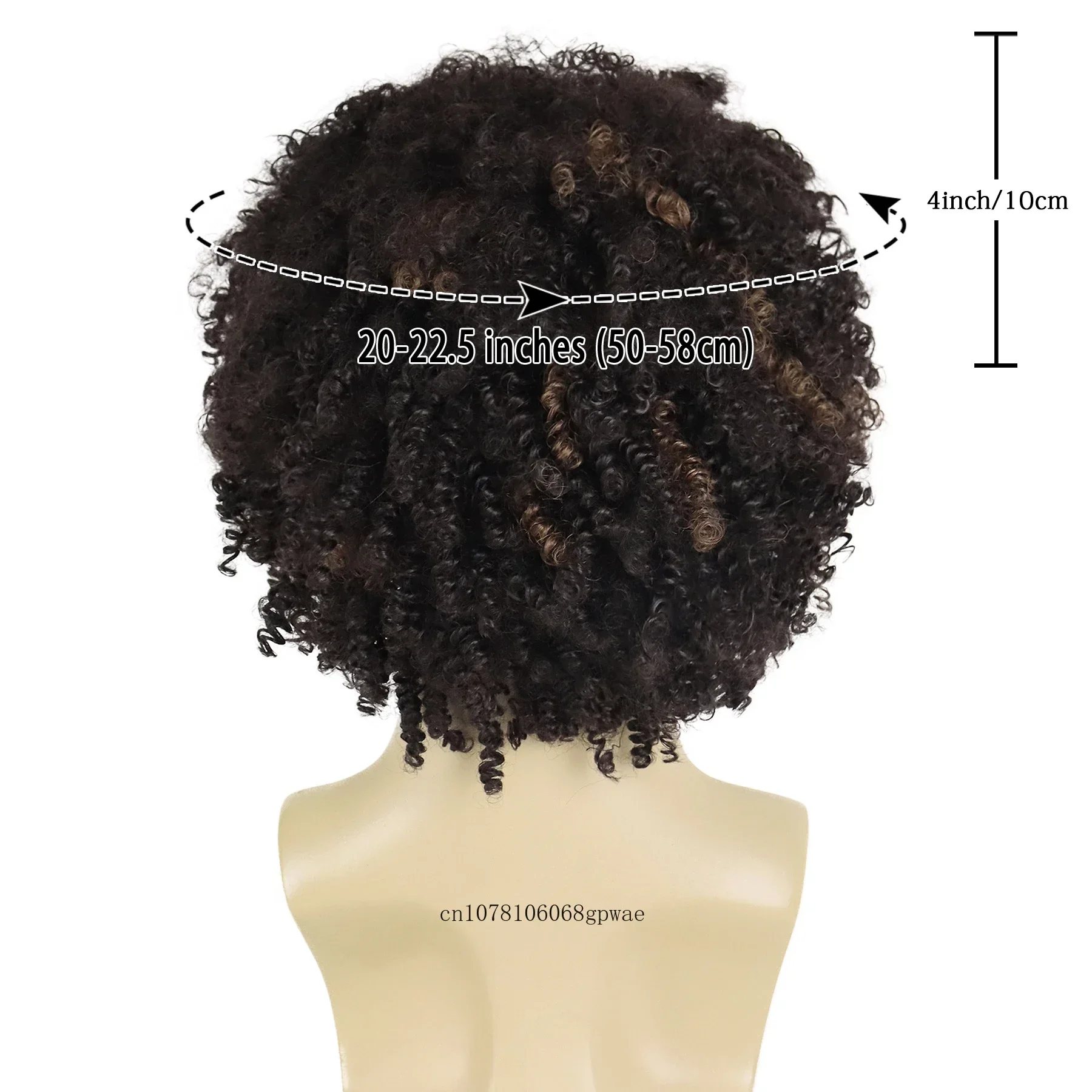 Synthetische Korte Mix Bruine Pruik Voor Zwarte Mannen Afro Kinky Krullend Pruiken Met Pony Pluizige Bouncy Krullen Haar Rocker Pruik Dagelijks Cosplay