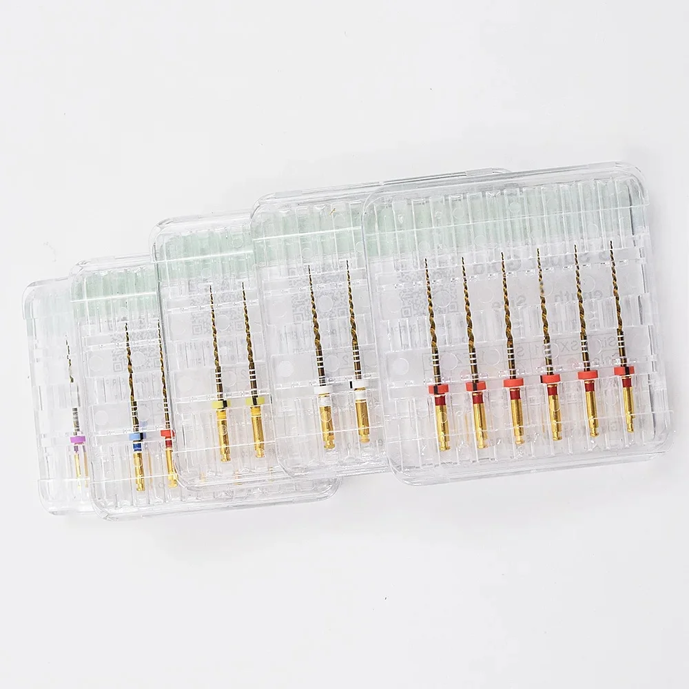 

5 коробок Dental Niti Super Gold Engine Использование роторных файлов с тепловой активацией для эндодонтического лечения корневых каналов SX-F3 21/25 мм
