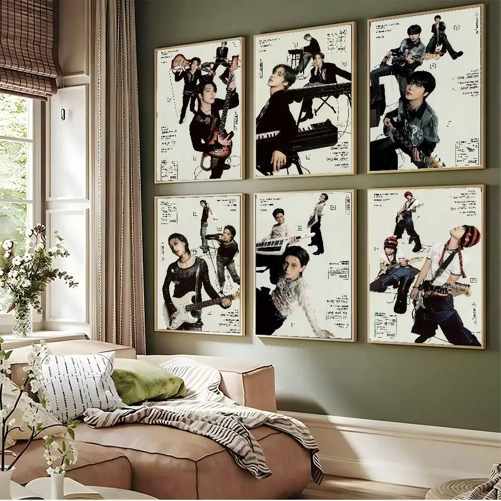 Kpop A-Ateez Boys Poster Wall Art Painting For Home Room Decoration Bedroom Wall Decor Waterproof Posters