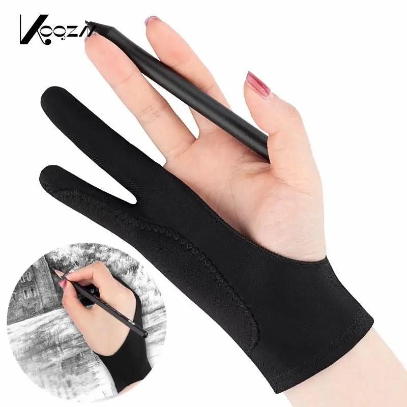 Anti-fouling Two-Fingers Anti-touch Painting Glove For Drawing Tablet Right And Left Glove Anti-Fouling For IPad Screen Board