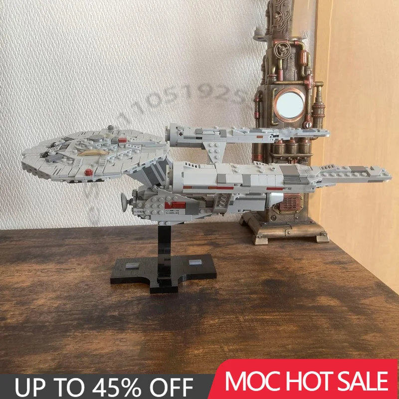 

729 шт., серия Star Battle USS Enterprise NCC-1701, модель миди-масштаба, строительный блок, кирпичная технология, креативная сборка, игрушки, подарки
