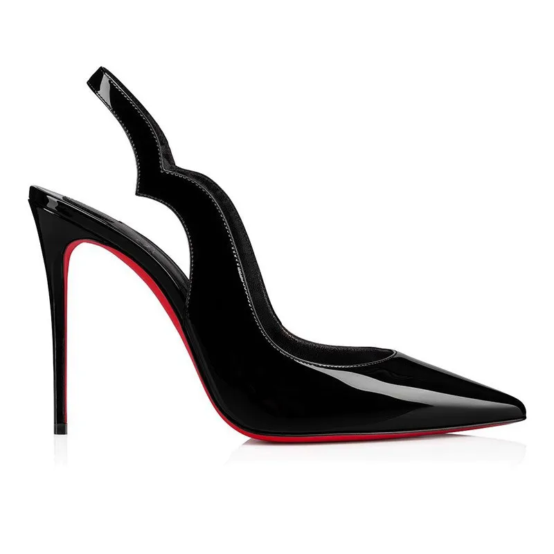Chaussures à talons hauts pointus sexy européennes et américaines 2025, ajustables, noires, avec bri