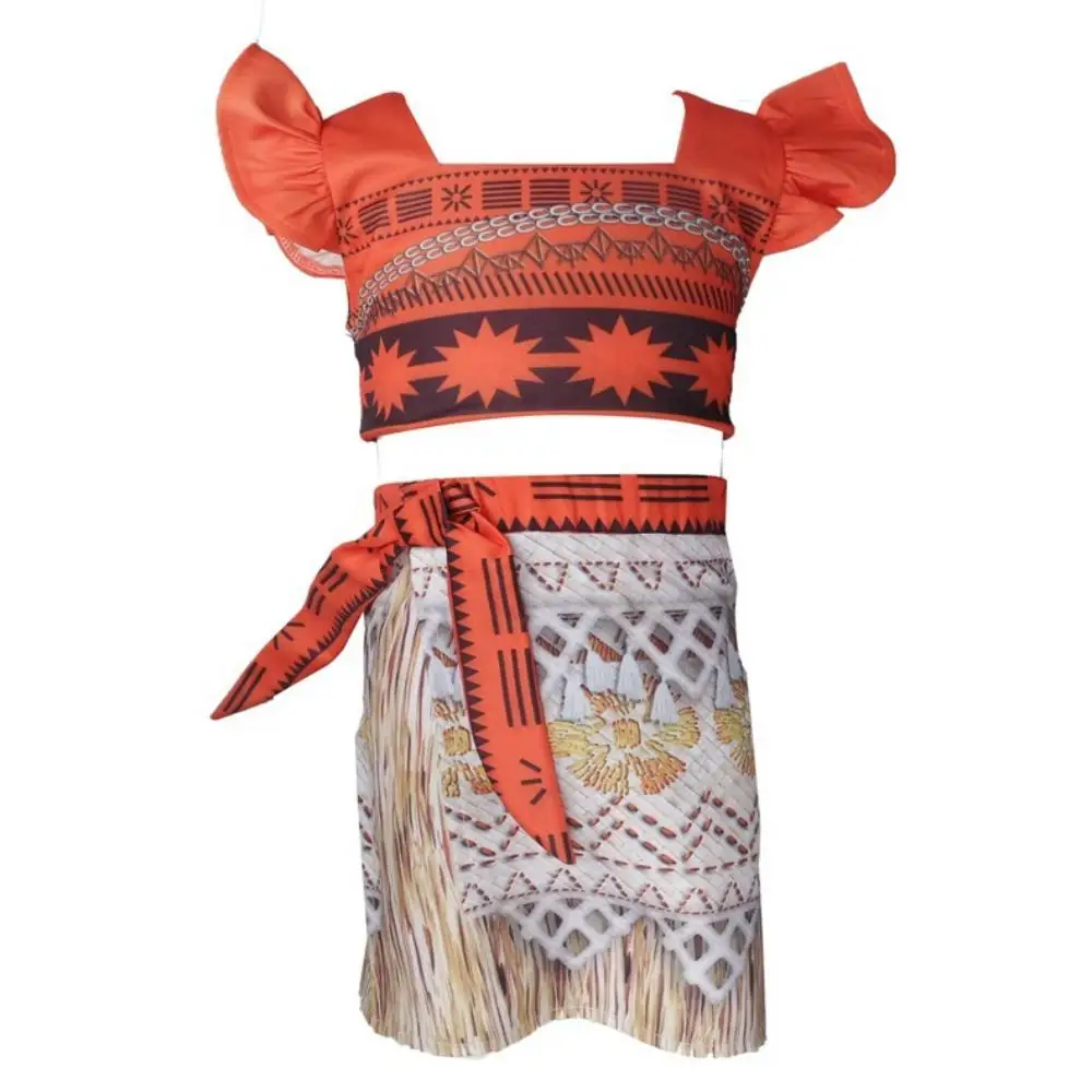 Hete Verkoop Stripfiguur Oceaan Cosplay Moana Top Rok Kostuum Kind Gril Carnaval Feest Zentai Halloween