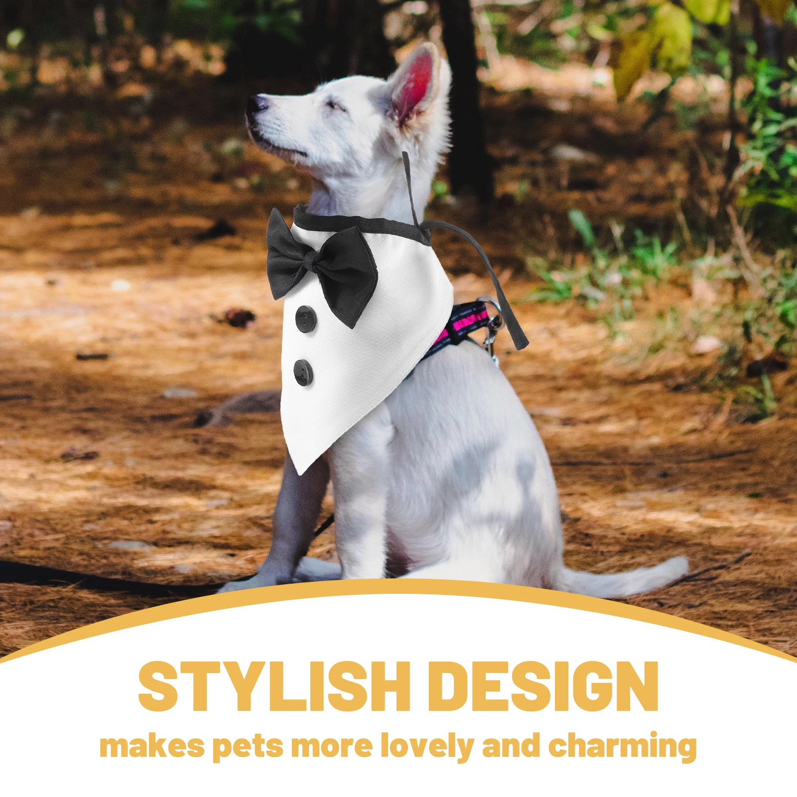 Comfortable Soft Pet Dog Bandana MultiFunctional Wedding Bowtie Suit Drool Bib Large Size Party Costume Outfit