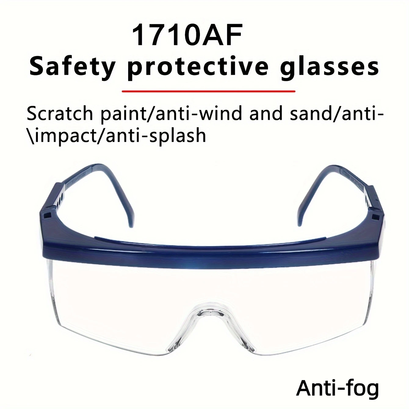 

1710Af Multifunctional Goggles Dustproof Windproof and Sandproof Transparent High-Definition Labor Protection Glasses Blue fram