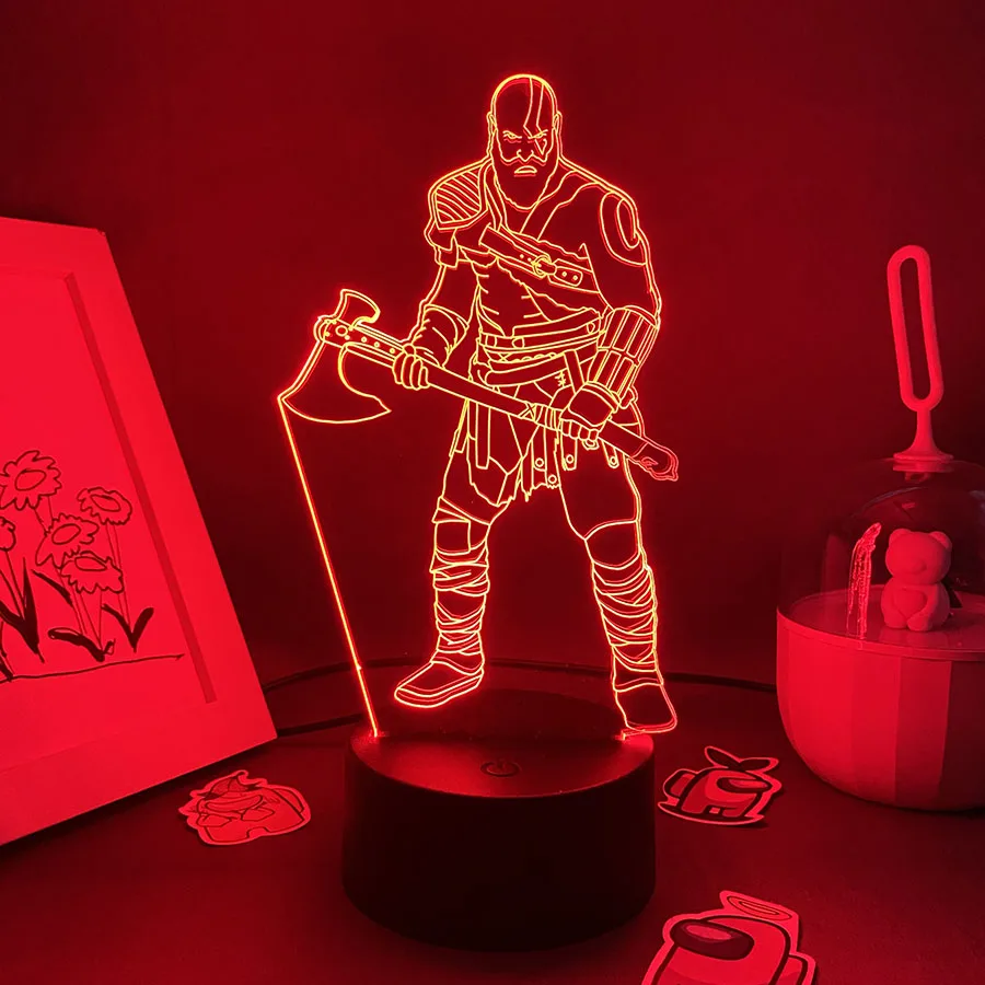 Hot Game God Of War 4 3D Led Neon Nightlights Birthday Cool Gift For Boyfriend Kid Bedroom Decor Kratos Gamer Fans Lava Lamp