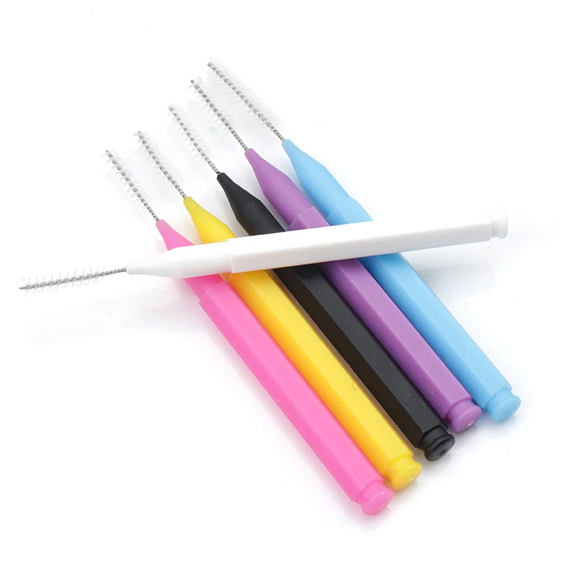 Cepillo Interdental limpiador de piezas, cepillos de hilo Dental, cepillos de dientes ligeros, púas de hilo Dental, cepillo de pestañas, herramienta de belleza, 10 Uds.