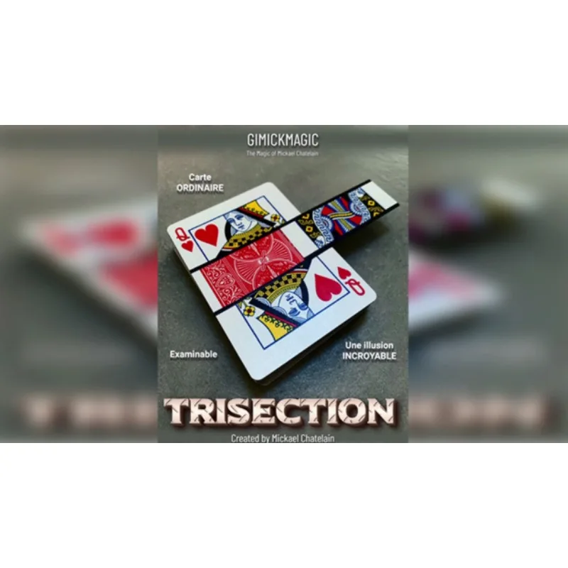 TRISECTION by Mickael Chatelain – Visual Card Magic Trick, Close Up Illusion Gimmick for Magicians