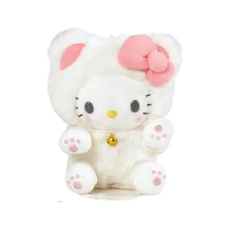 Simpatico Sanrio Hello Kitty Ciondolo a coda lunga rosa Borsa per gatti Zaino per bambole Ciondolo in peluche Zaino per bambola piccola Accessori Regalo di festa