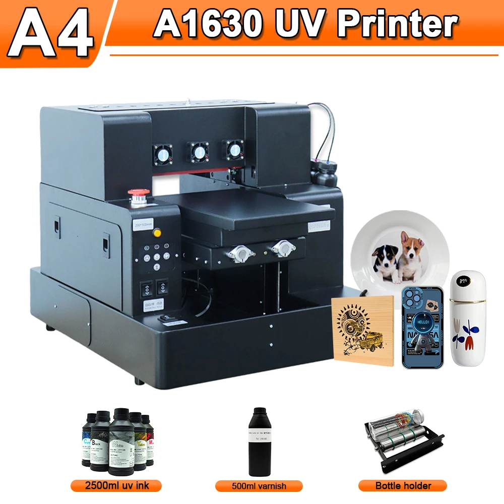 UV Printer A4 UV Flatbed Printer For Epson L805 With Bottle Rotary For Phone Case Bottle Pen Glass Golf Wood Metal UV Printer A4