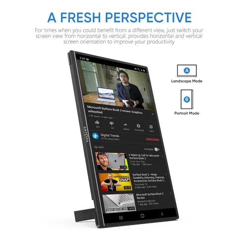 ARZOPA 14 inch 1920*1080P Mini Portable Monitor IPS Gaming External Second Screen for MAC/Laptop/PC/Xbox/PS4/5/Switch/Xbox A1S