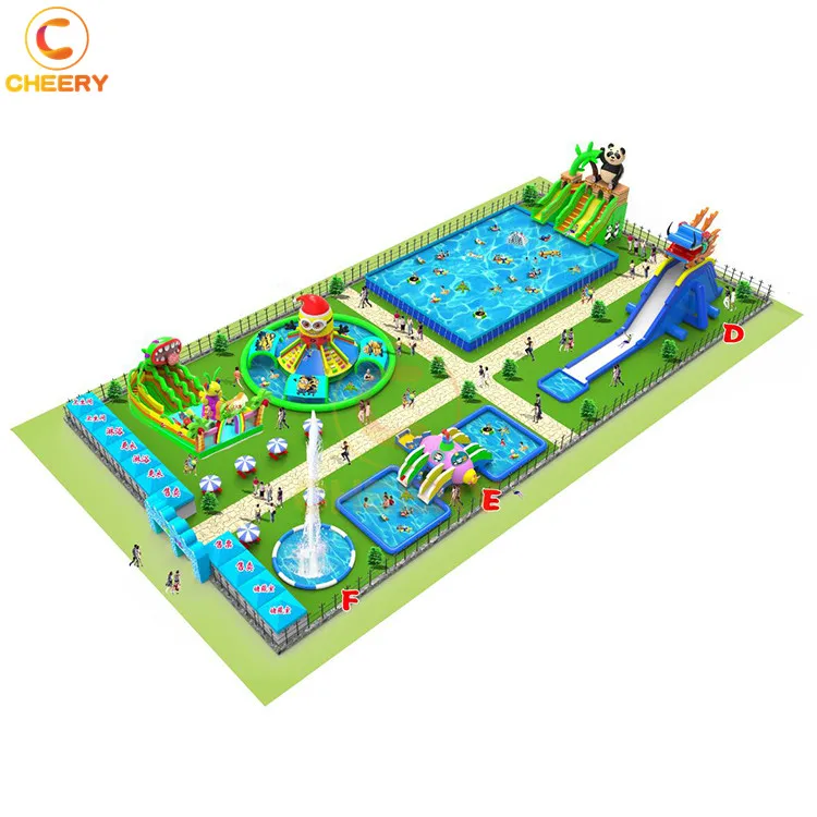 Commercial Outdoor Large Size Soft PVC Waterproof Slide Inflatable Kids Playground Water Park