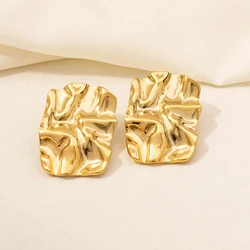Metal Women's popular Fashion Geometric Square Ear Studs Stainless Steel Material Men Women Anniversary Versatile Earrings Gift