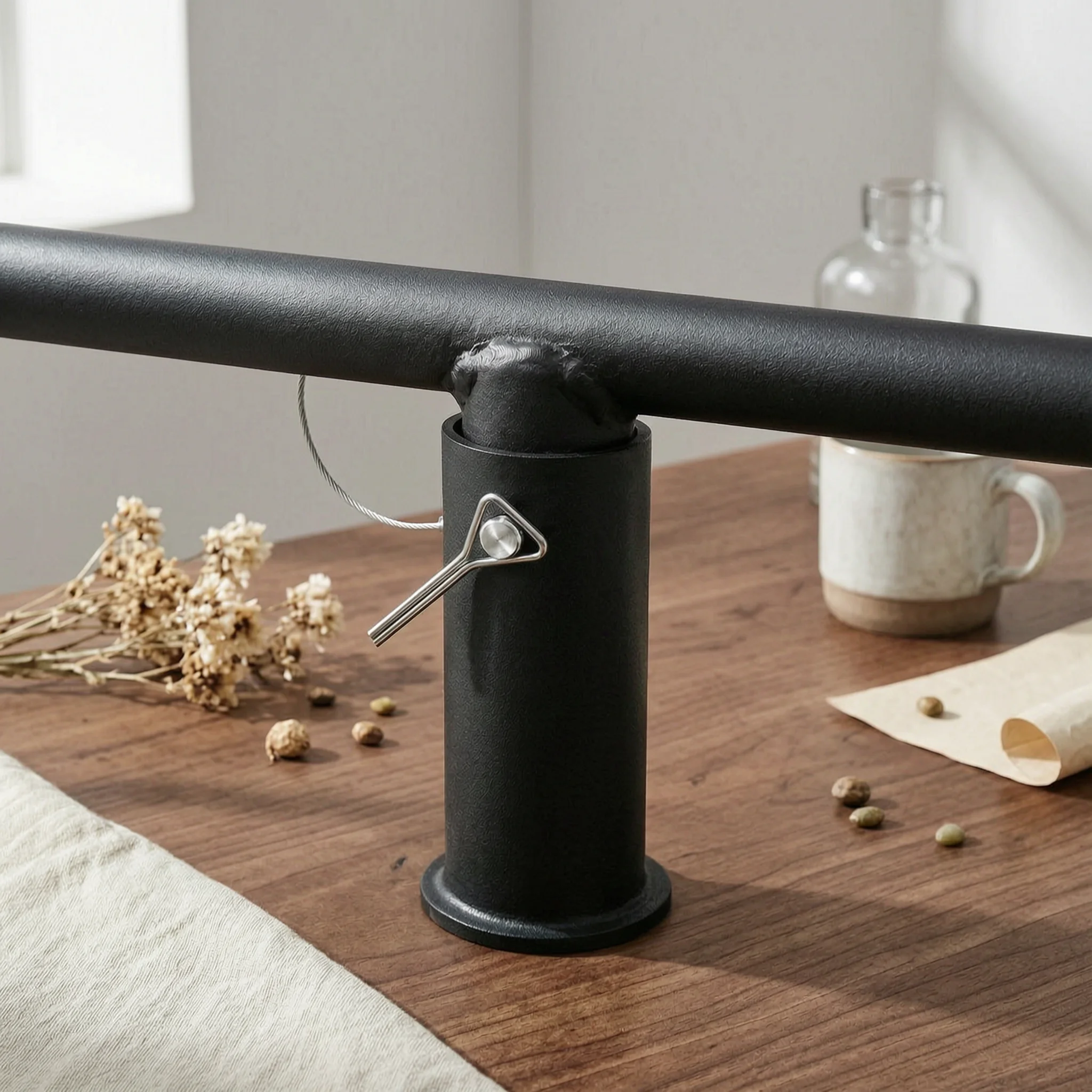 Landmine Bar Handle Heavy Duty Steel Adjustable Landmine Bar Landmine Handle Non-Slip Grip Barbell Attachment Safety Locking