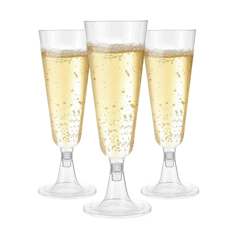 1/10Pcs Disposable Champagne Glass Plastic Transparent Champagne Cocktail Glass Wine Glass Birthday Party Wedding Anniversary