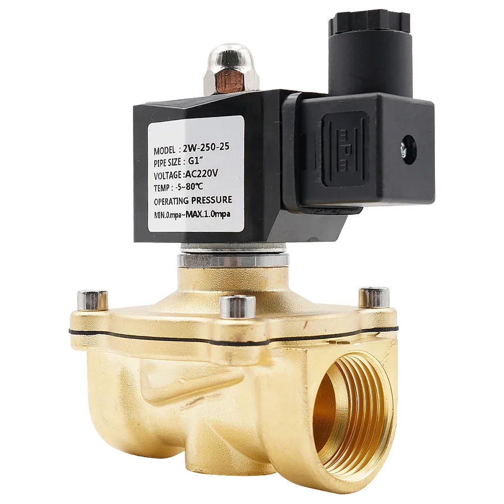 Normally Closed Solenoid Water Valve - IP65 Fully Enclosed Coil G3/8" G1/2" G3/4" G1" G1-1/4" G1-1/2" G2" AC220V DC12V DC24V