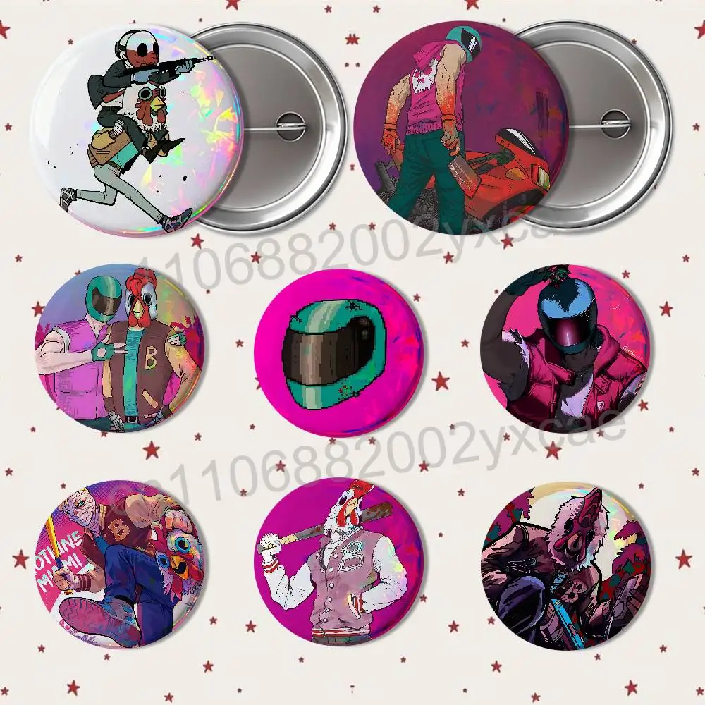 Fan-exclusive Alex Jacket Hotline Miami Round Exquisite Badge Brooches Creative Pins For Clothes Hat Backpack Gift Accessories