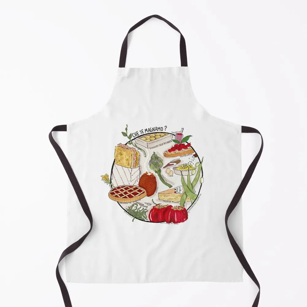 Roman Food / Che Se Magnamo? Apron Restaurant Kitchen Equipment Men gift Chef Accessory Apron