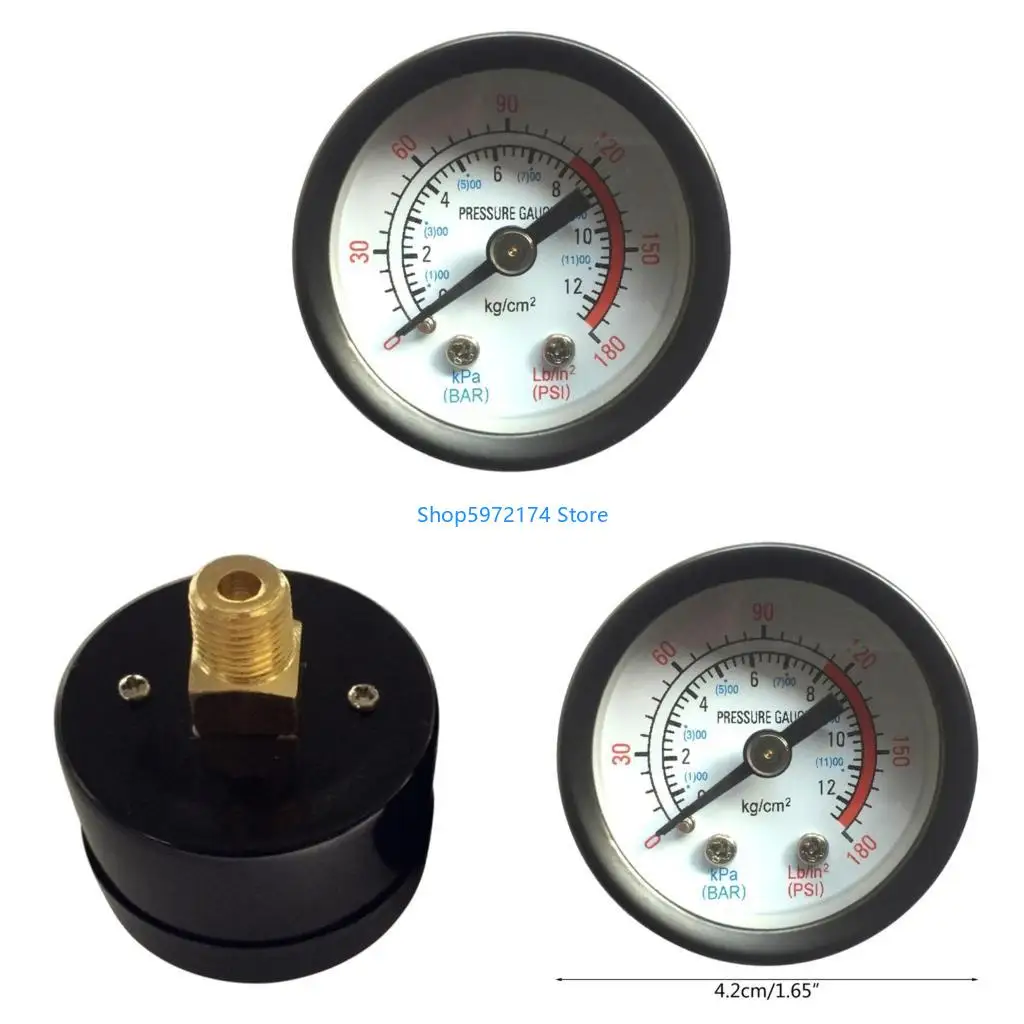 Y3NB Air Compressor Pneumatic Hydraulic Fluid Pressure Gauge 0-12Bar 0-180PSI Durable
